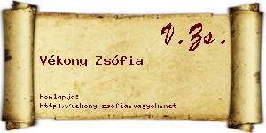 Vékony Zsófia névjegykártya